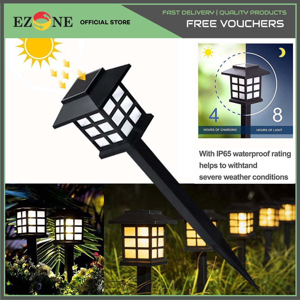 5 / 10 Pieces Solar Powered Garden Lawn Lamps Lights Outdoor Pathway ...