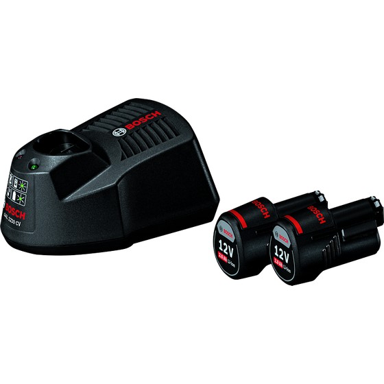 Bosch 12V Battery Starter Kit 2x GBA 12V 1.5 Ah + GAL 1230 CV