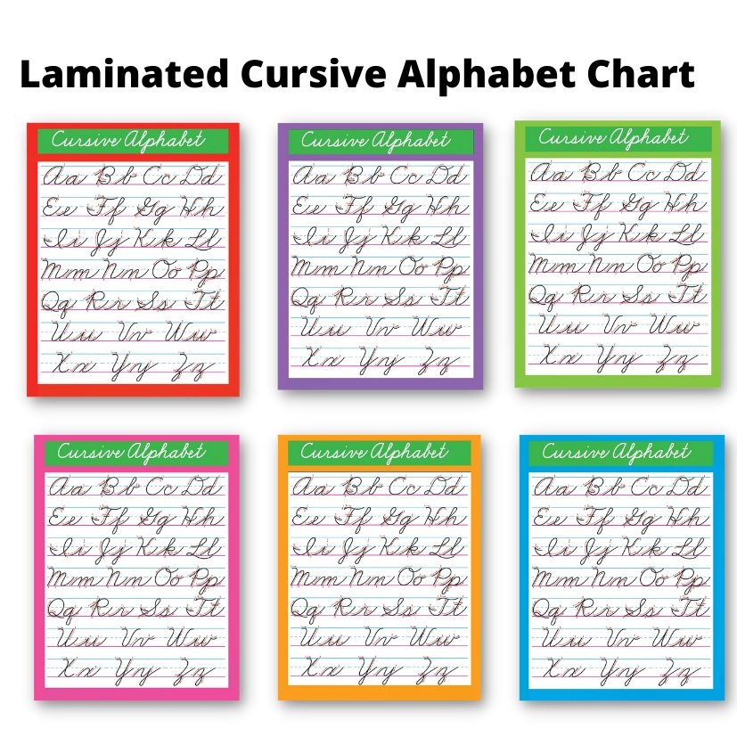 Laminated Cursive Alphabet Chart for Kids and Learners Shopee Philippines