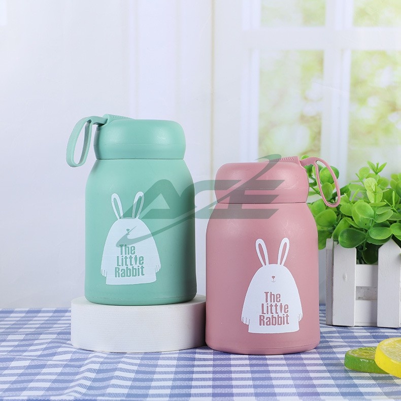 Cute Rabbit Kids Glass Water Cup School Thermal Bottle Water Tumbler