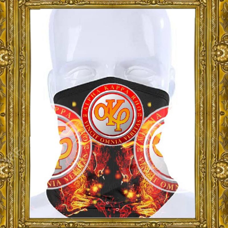 Kawaii ALPHA KAPPA RHO AKP TUBEMASK Fire Design FRONT AND BACK