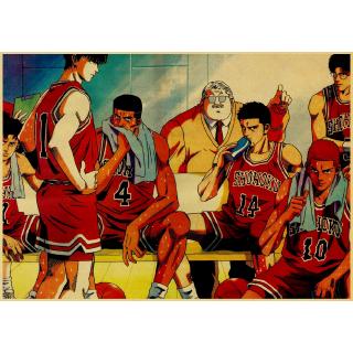 SLAM DUNK Classic Anime poster retro kraft wall paper vintage poster Art  Poster Bedroom Wall Decor