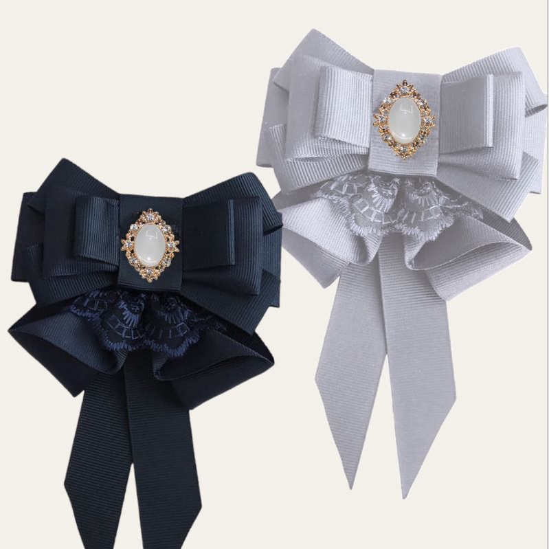 Korean ribbon brooch lace | Shopee Philippines