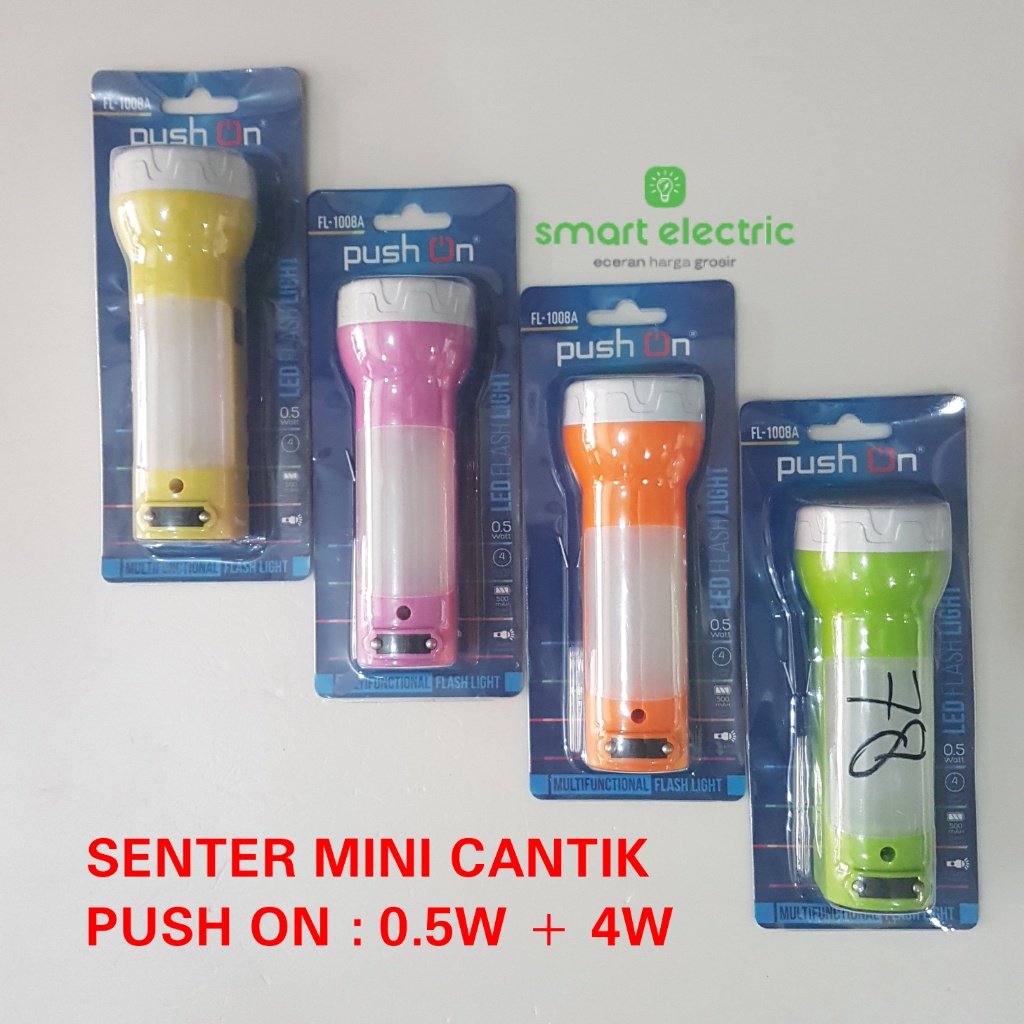 FL-1008 LED Emergency Small Push On Flashlight, Bright, Good, Colorful ...