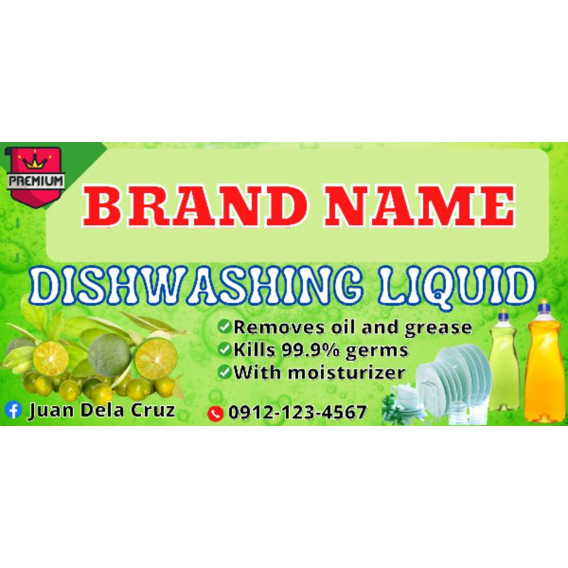 Customized sticker label for dishwashing liquid (1liter,500ml,350ml ...