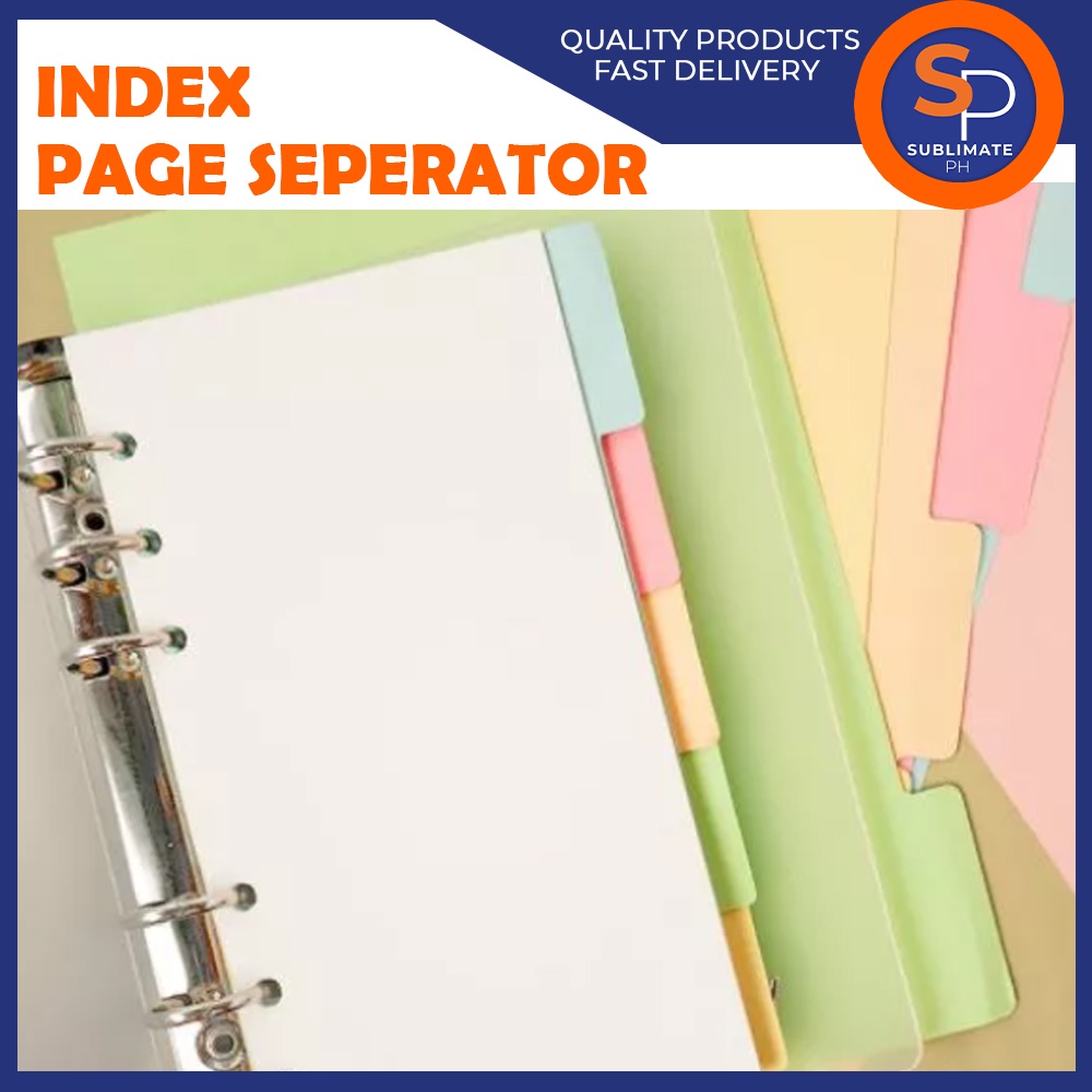 Index Page Seperator [5 SHEETS Paper Colored Loose Leaf Binder Index