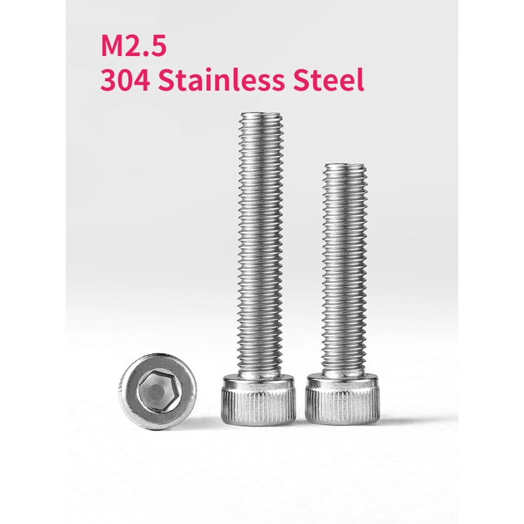 M2.5 X (Select Length) A2 Stainless Steel Allen Cap Screws – 304 Grade – Hex Socket Head