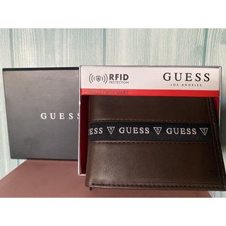 Guess Men's Genuine Leather Passcase Wallet with Valet RFID