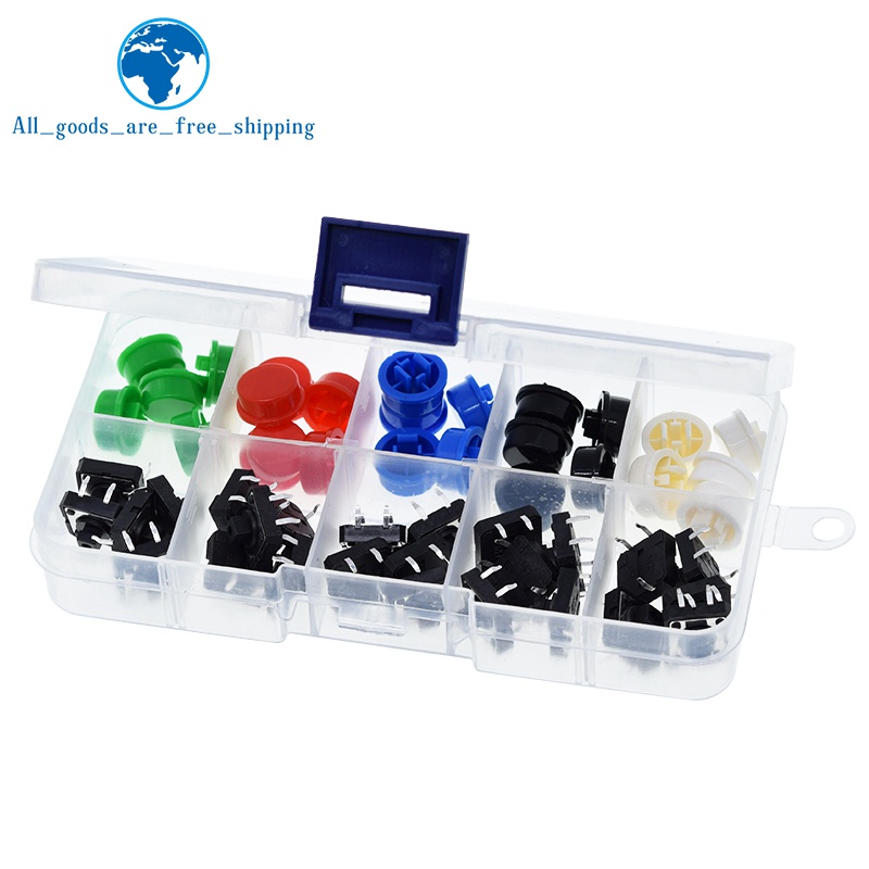 25PCS Tactile Push Button Switch Momentary 12*12*7.3MM Micro switch ...