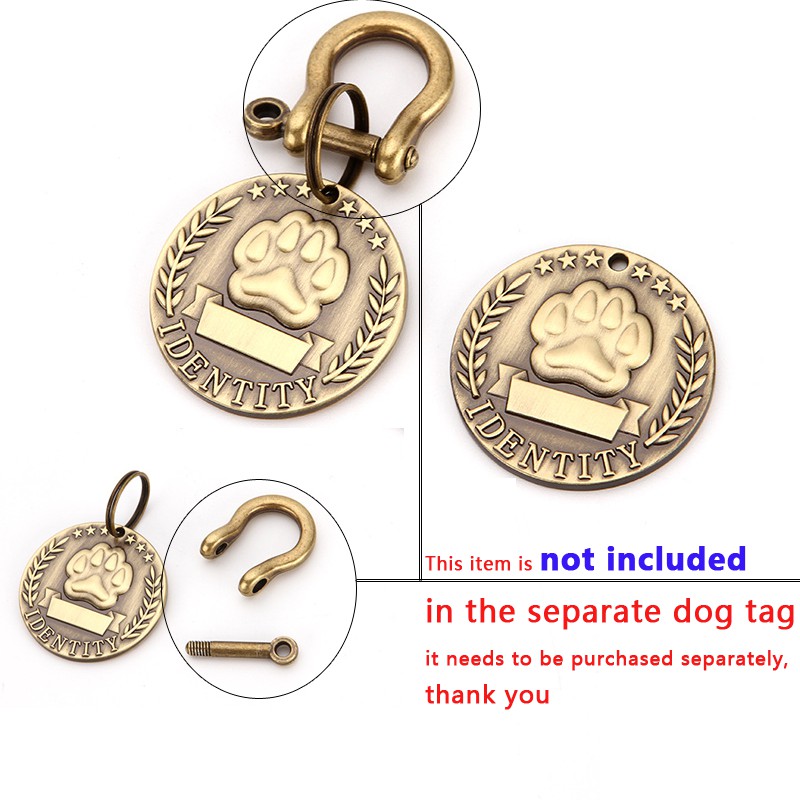 Pet lettering tag anti lost pet metal tag medium and large dog tag ...