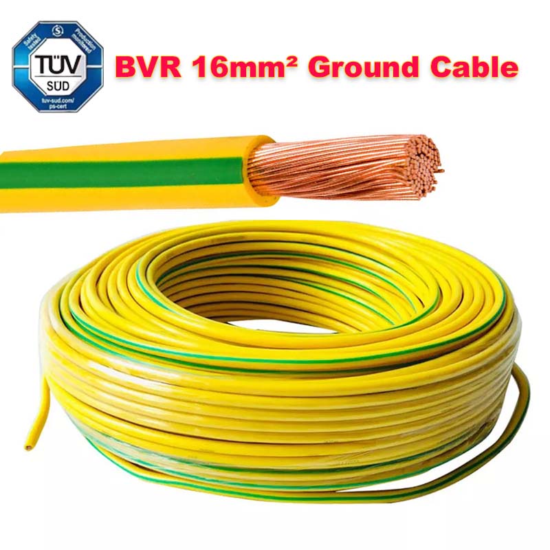 BVR 16mm² yellow-green grounding cable single core copper wire soft ...