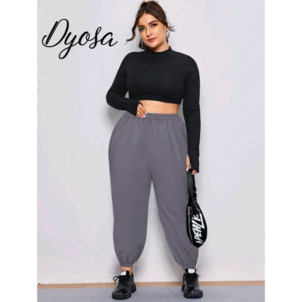 Cropped joggers womens plus size hot sale