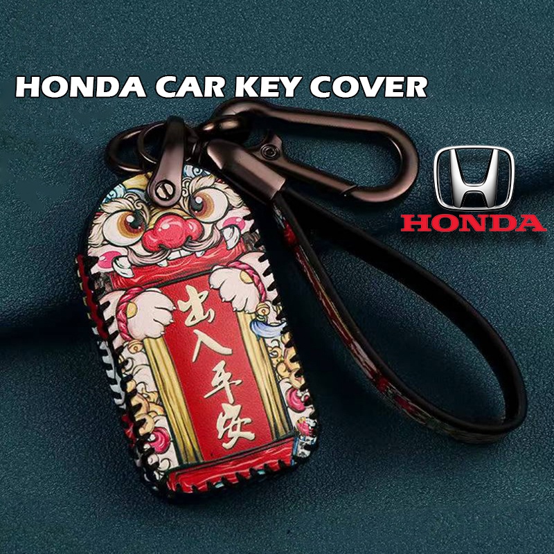 Honda Leather Key Holder Cover Smart Key For City HRV BRV JAZZ CRV ...