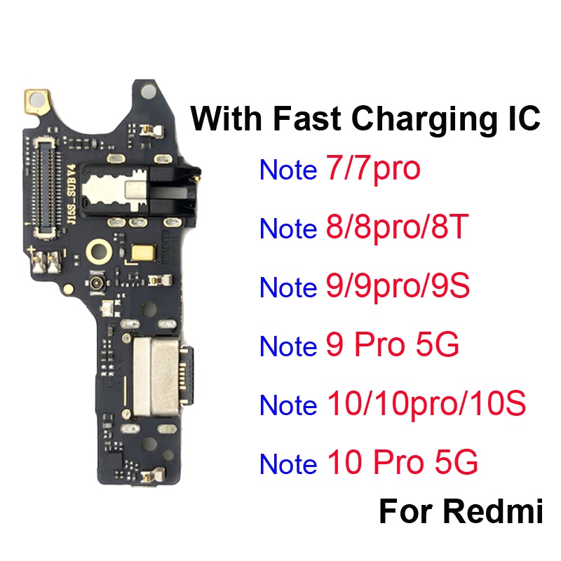 Charging Board Port With Fast Charging IC For Redmi Note 7 8 9 10 Pro ...