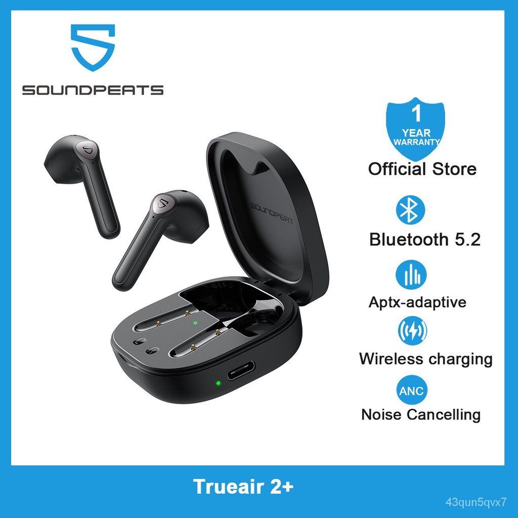 SOUNDPEATS For TrueAir2+ Ultra Lightweight Wireless Charging Earbuds ...