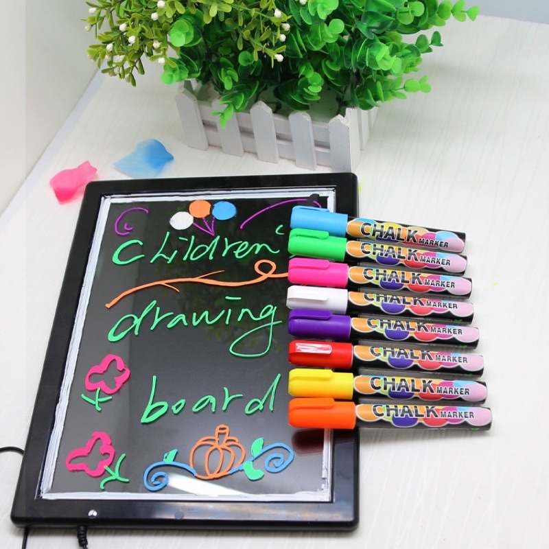 7pcs Set Chalk Marker LED Highlighter Blackboard Window Marker Pen DL