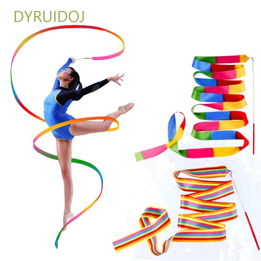 DYRUIDOJ Child Gymnastics Ribbons Sports 4M Props Dance Stick Art ...