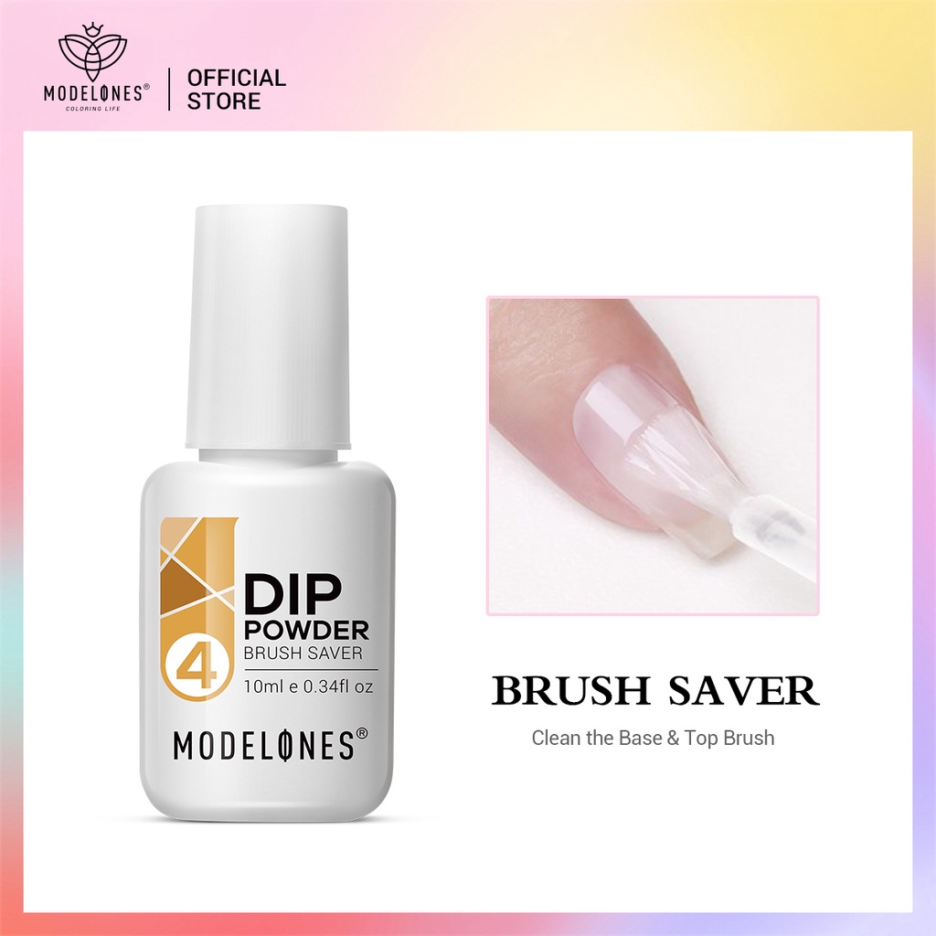 Modelones Dipping Powder Essentials Top Base Coat Activator Brush Saver