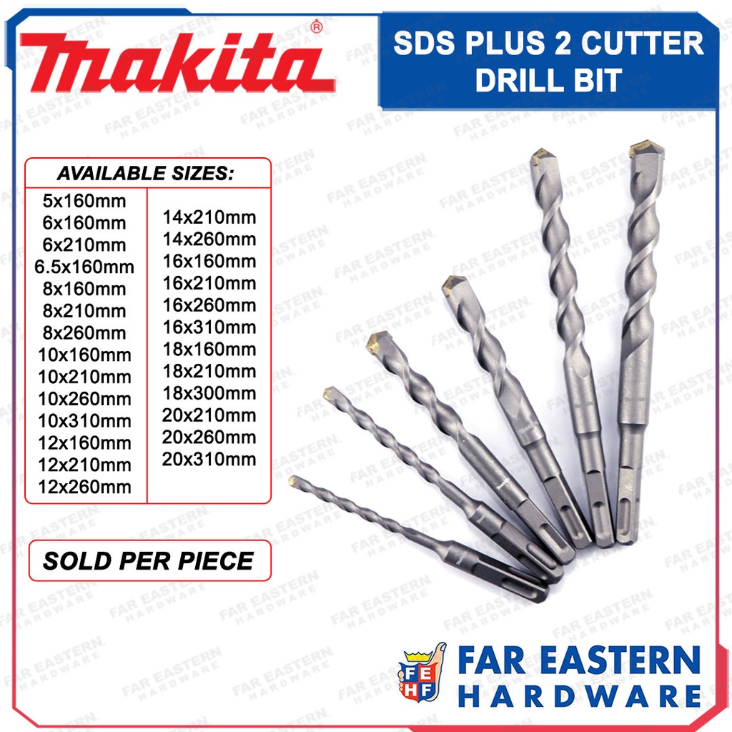 MAKITA SDS Plus 2 Cutter Drill Bit 5 to 20mm MKAC | Shopee Philippines
