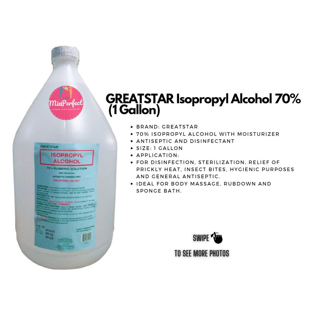(MIX-Z) GREATSTAR Isopropyl Alcohol 70% (1 Gallon) first aid>others ...