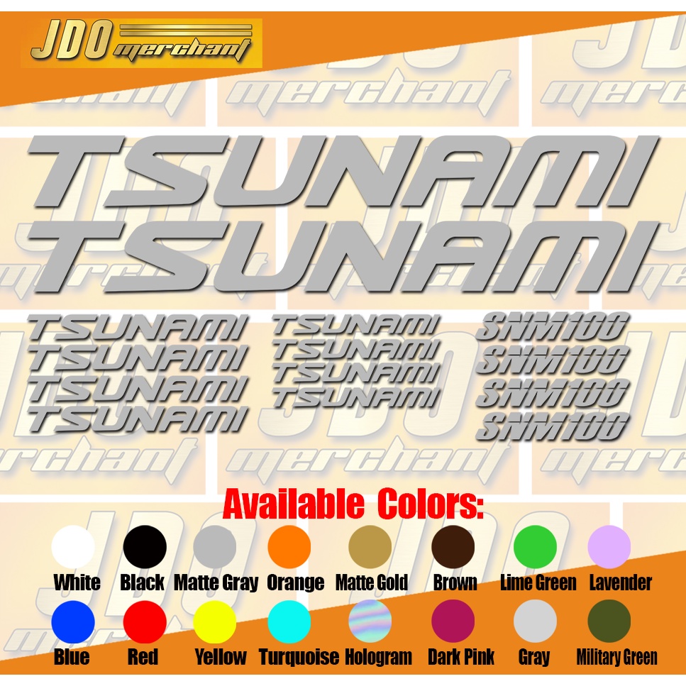 Tsunami Bike Pack Vinyl Stickers Decals | Shopee Philippines