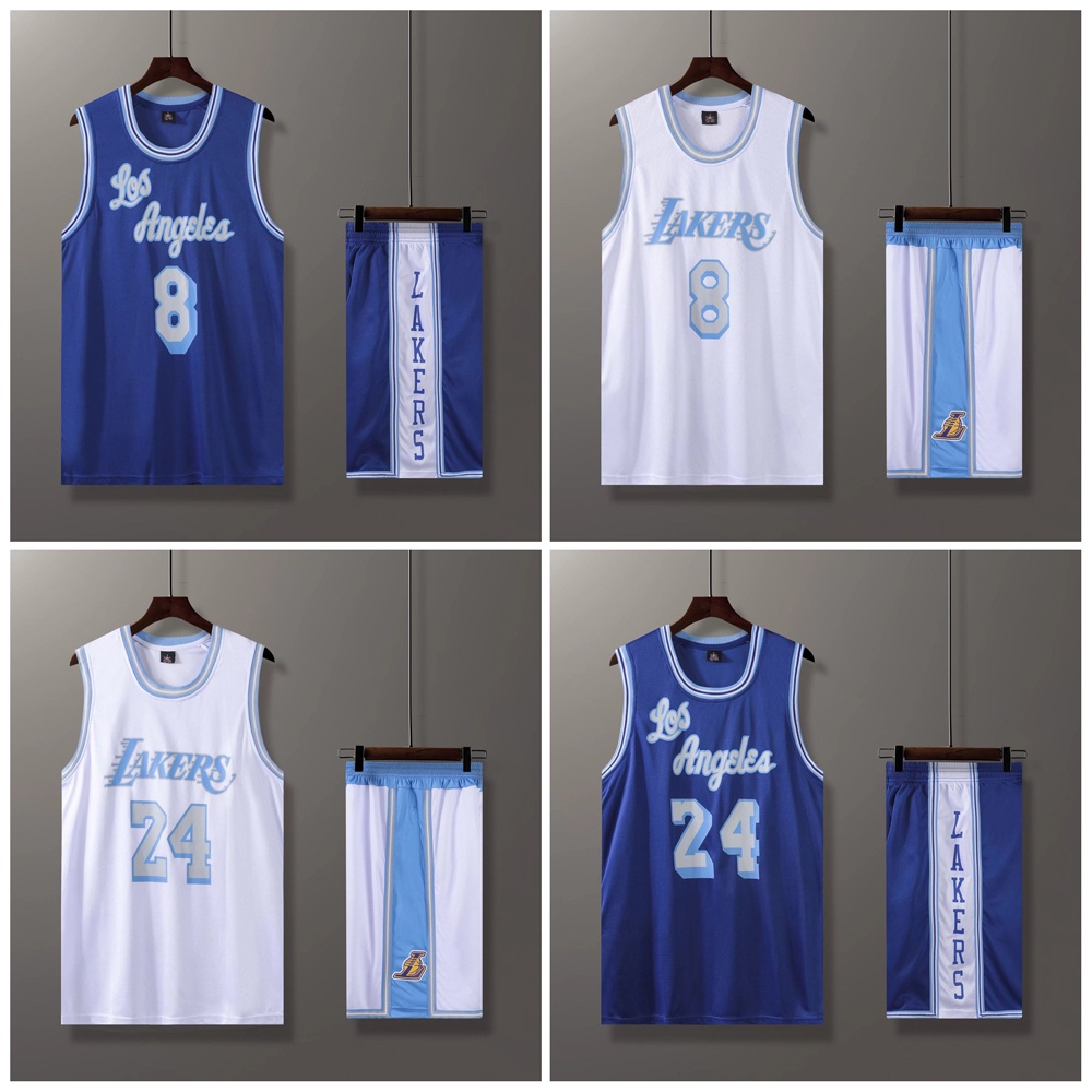 Retro blue 2024 lakers jersey