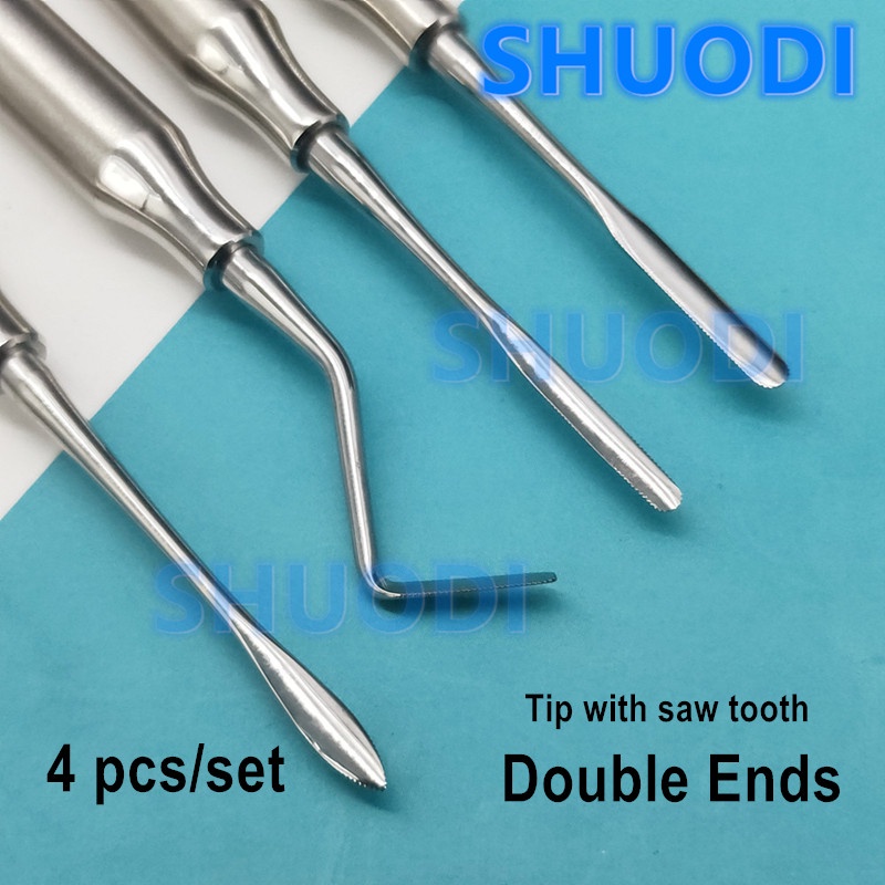 4pcs/set Dental Periotome set Dental Stripper Perio with Saw Tooth