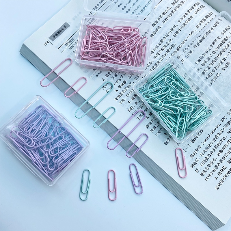 50 Pcs Multi-Size Classification Metal Boxed Paper Clips Large-Capacity ...