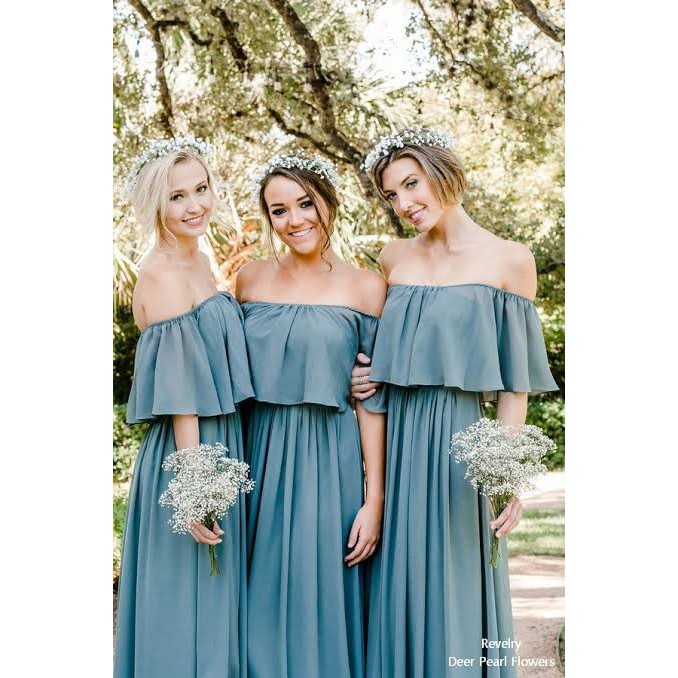 3 WAY OFFSHOULDER BRIDESMAID MAID OF HONOR ENTOURAGE CIVIL WEDDING