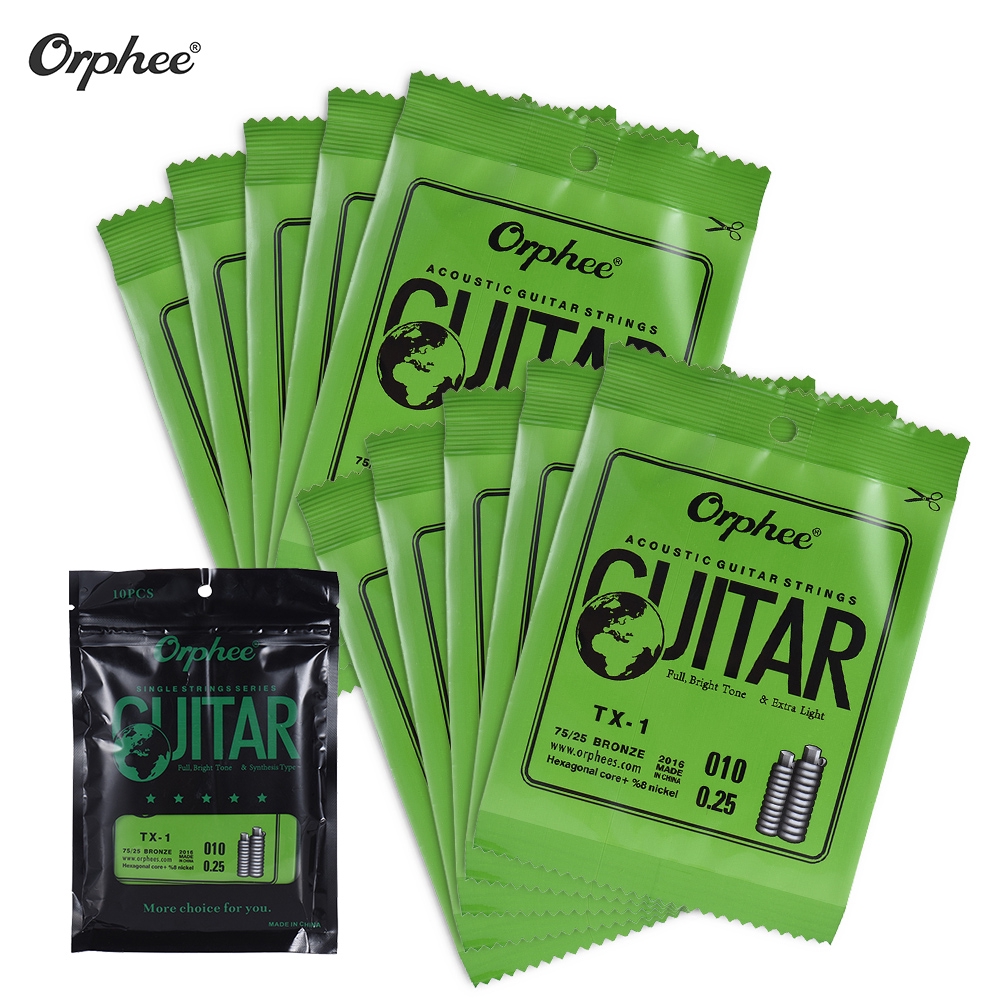 Orphee 10pcs TX1 Single String for Acoustic Folk Guitar 1st / 2nd