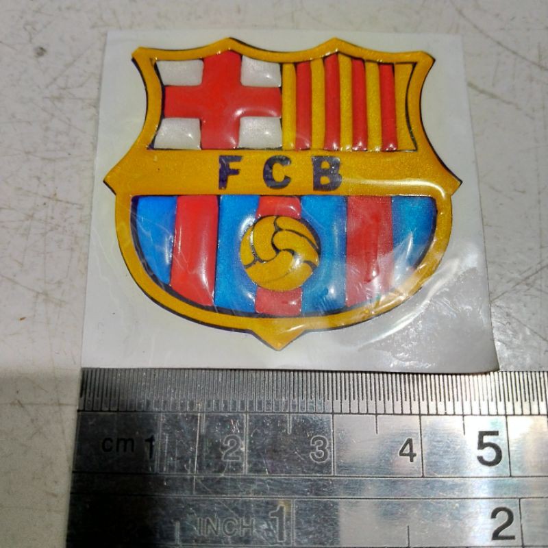 FCB club football Barca logo embossed sticker Emblem | Shopee Philippines