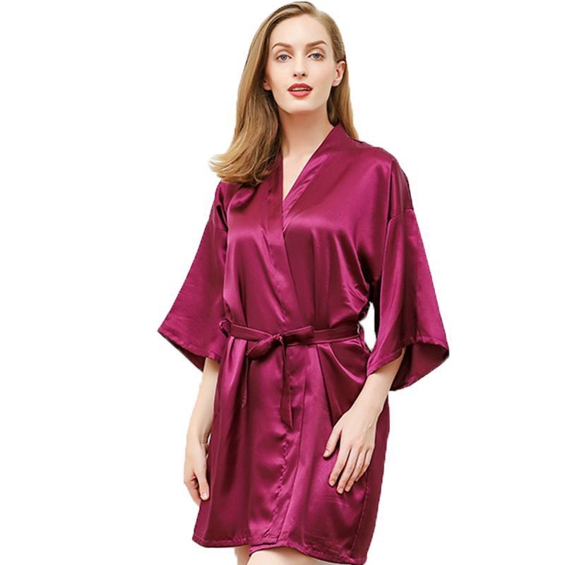 Plain hot sale silk robes