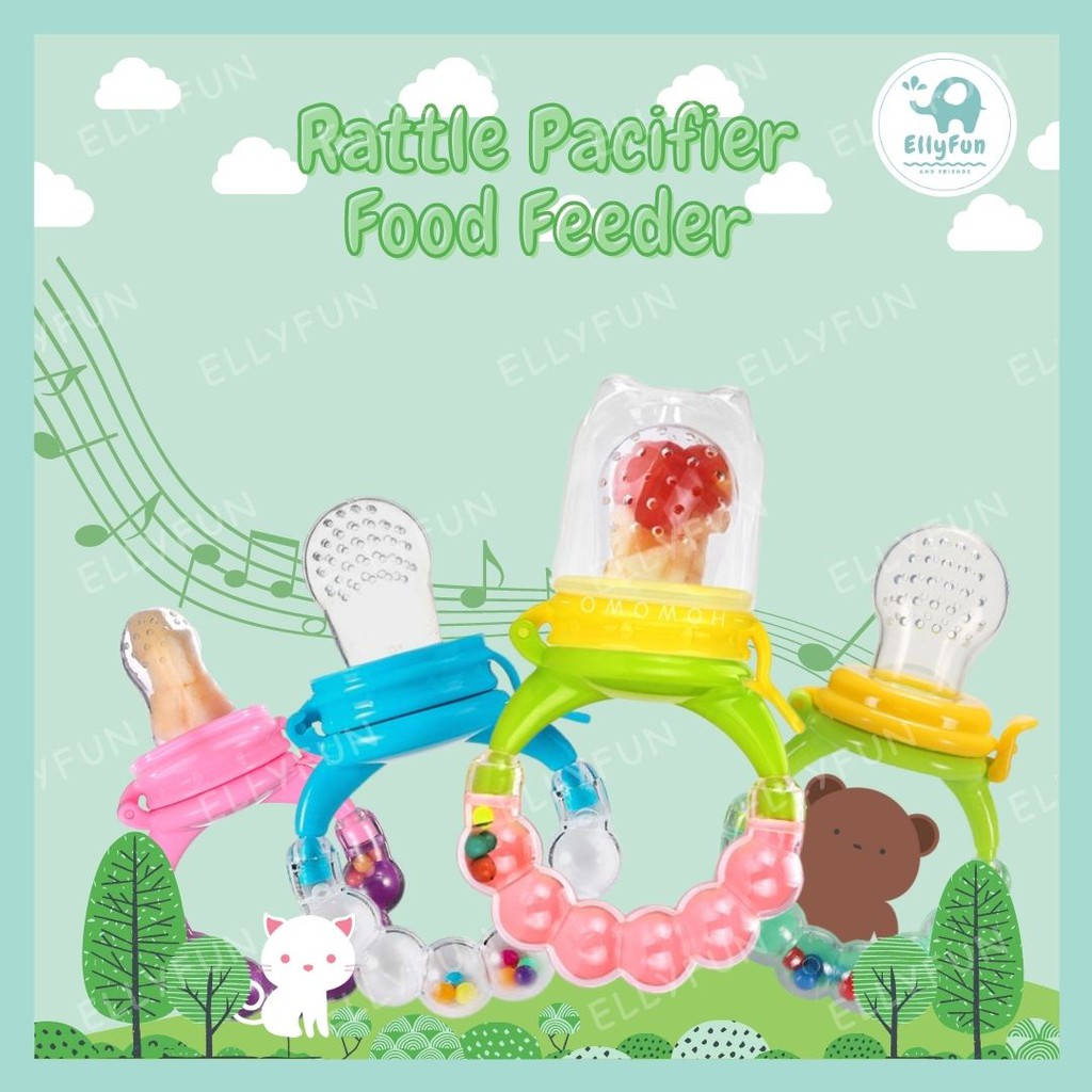 ELLYFUN Baby Rattle Pacifier Food Feeder Fruit and Complementary ...