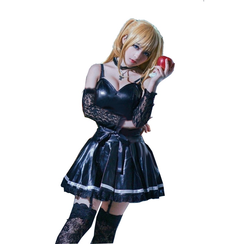 2022 Death Note Misa Amane Imitation Leather Dress Uniform Outfit Anime Cosplay Costumes T 6913