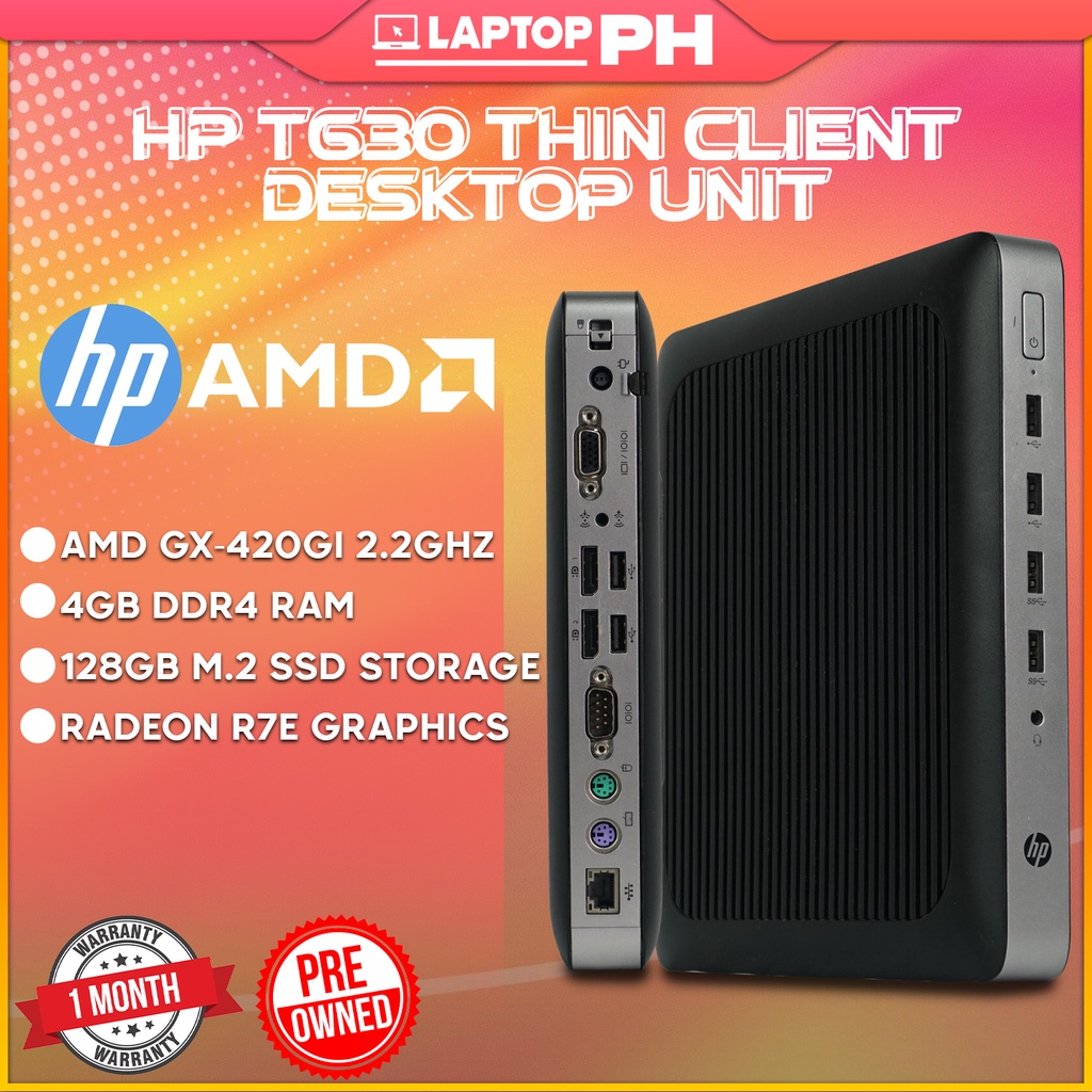 HP T630 THIN CLIENT DESKTOP UNIT | 4GB DDR4 RAM , 128GB SSD STORAGE ...