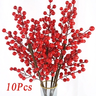 1 Pc Artificial Red Berry Stems 37.4 Waterproof Berry Branches