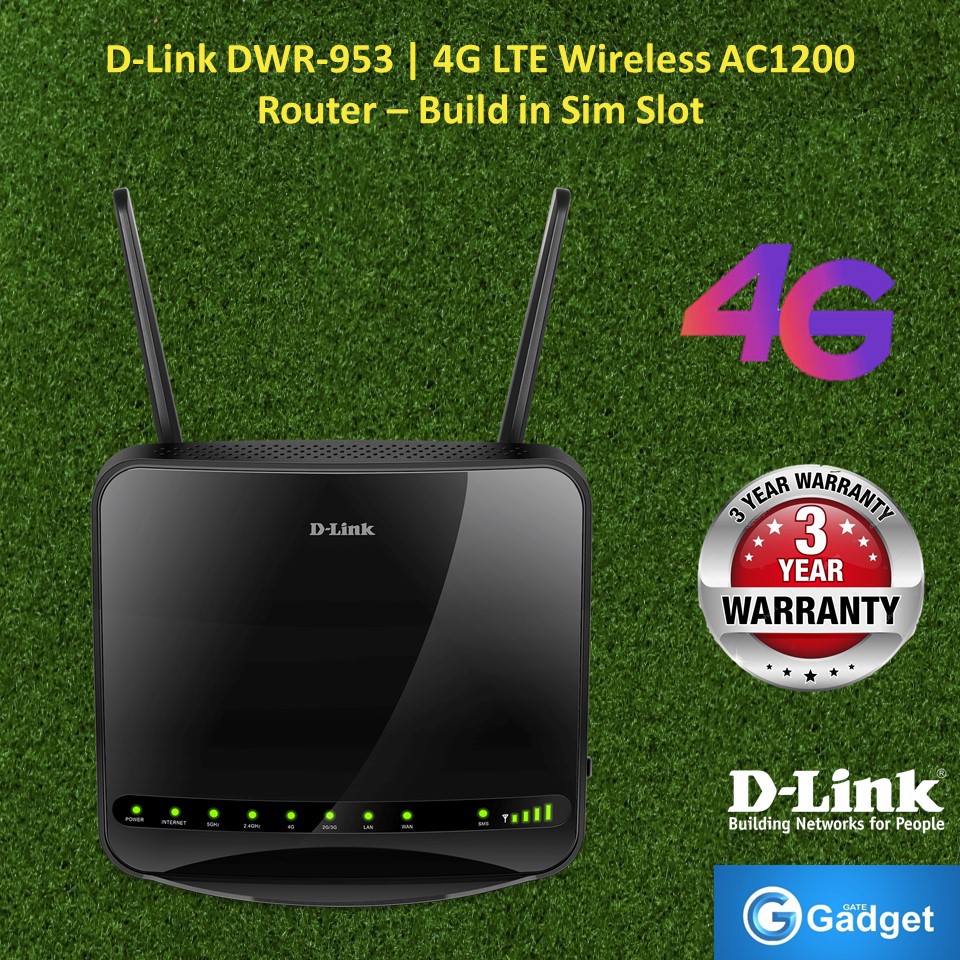 D-Link DWR-953 4G LTE Wireless AC1200 Router – Build in Sim Slot ...