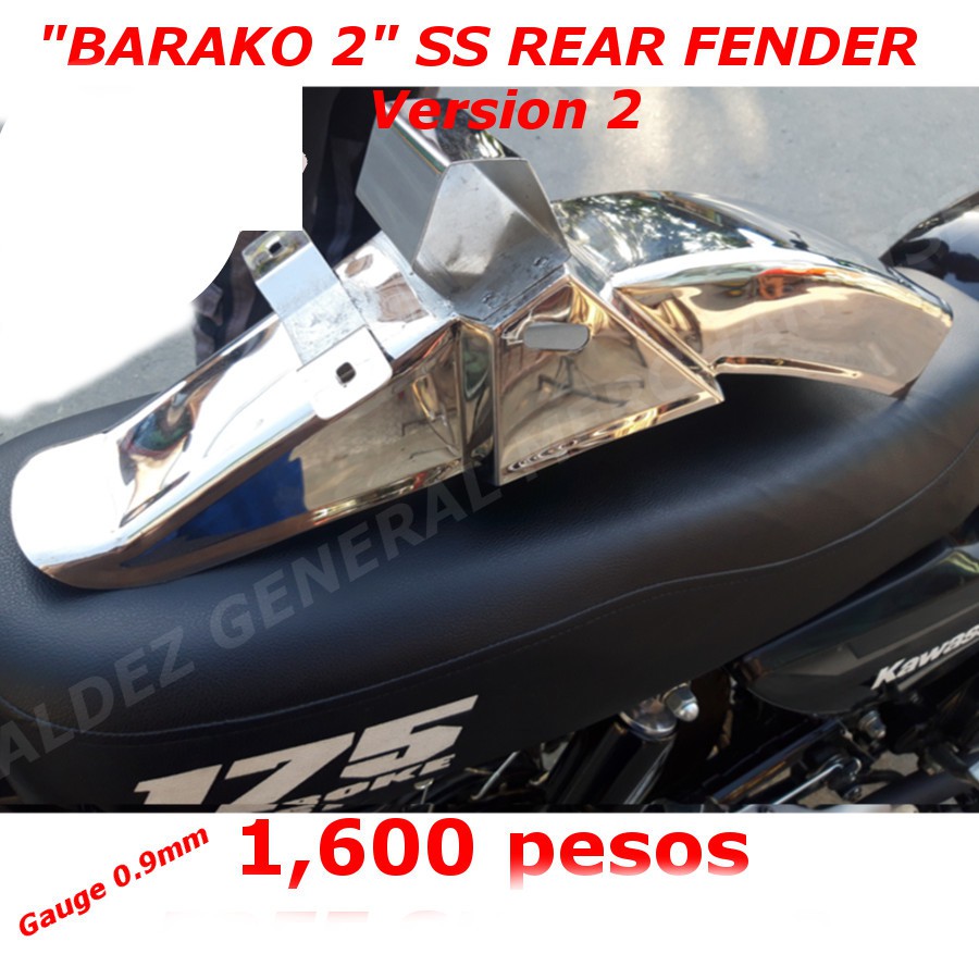 Barako 175 Rear Fender Stainless Tapalodo Likod for Barako Dos & Barako 3 Shopee Philippines