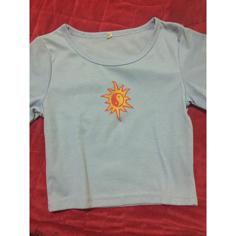 Pastel Blue Top Meduim(PreLoved) Shopee Philippines