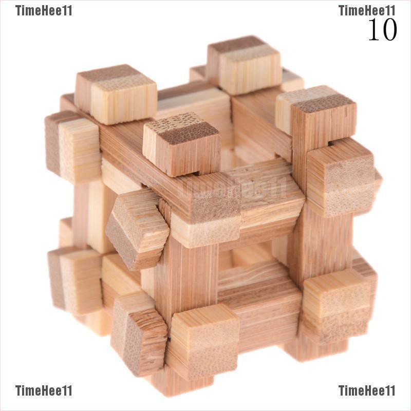 【TimeHee11】IQ Brain Teaser Kong Ming Lock Interlocking Burr 3D Puzzles ...