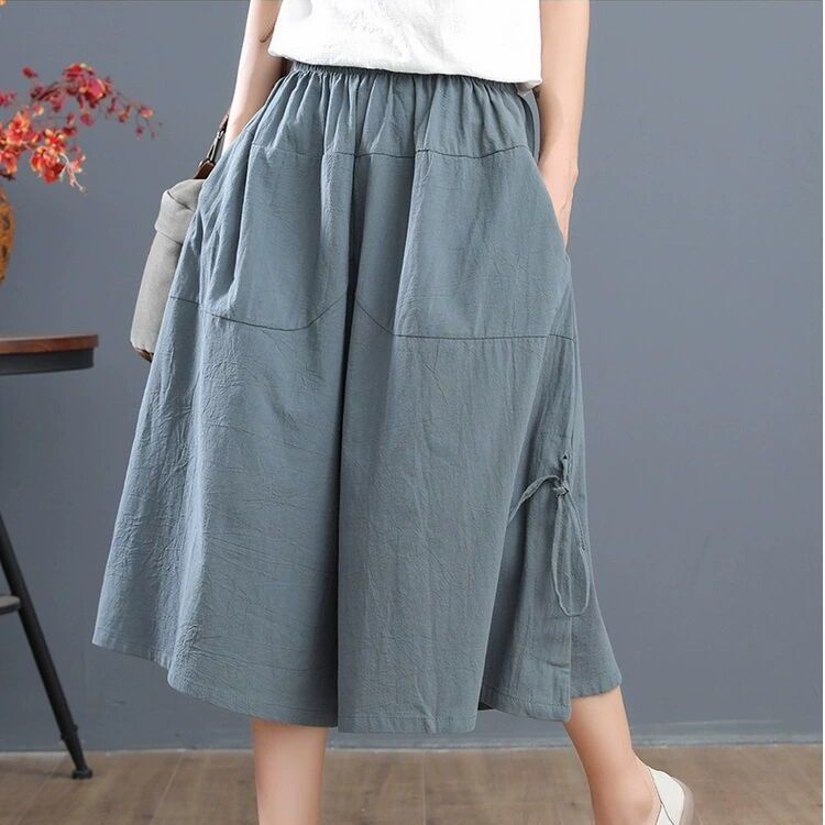 Kaffe Curve Pantaloni Culotte Taglie Forti, Stampa Leopardata, Vita Alta E Elastica, Gamba Croppata