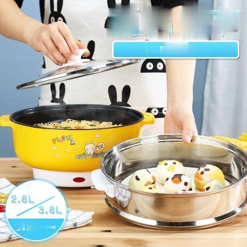 Electric wok mini skillet hot pot student small pan noodle cooker rice ...