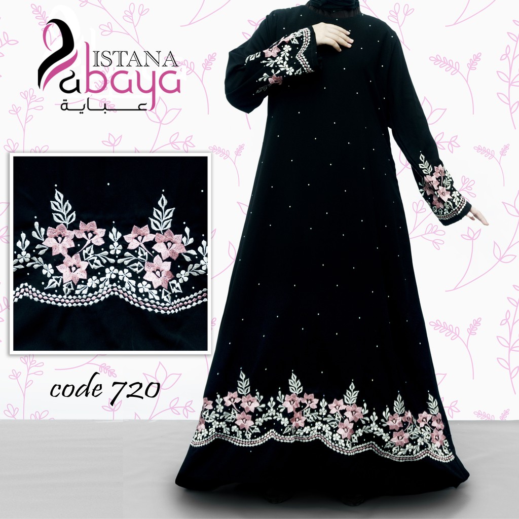 Bestselling beautiful embroidered abaya code 720 pth pink | Shopee ...