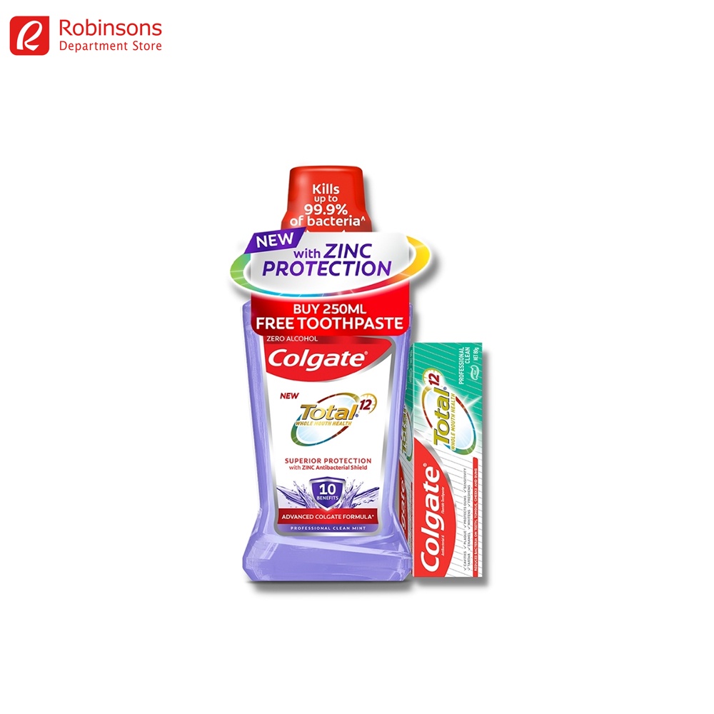 Colgate Total Professional Clean Mint Mouthwash 250ml + TPC35g | Shopee ...