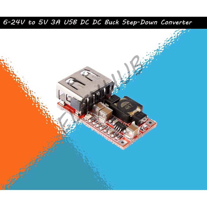 6-24V TO 5V 3A USB DC-DC BUCK STEP-DOWN CONVERTER ELEXHUB