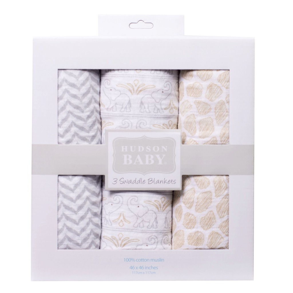 Hudson Baby 3 Pack Muslin Swaddle Blankets 50 off Shopee Philippines
