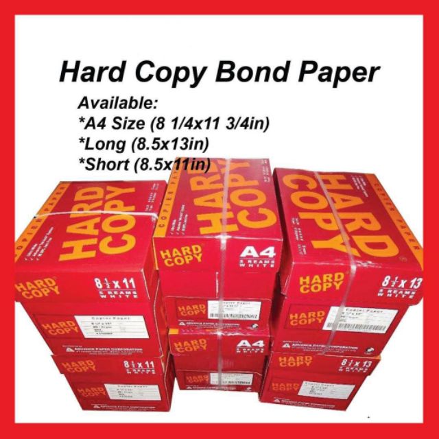 A4 bond store paper size