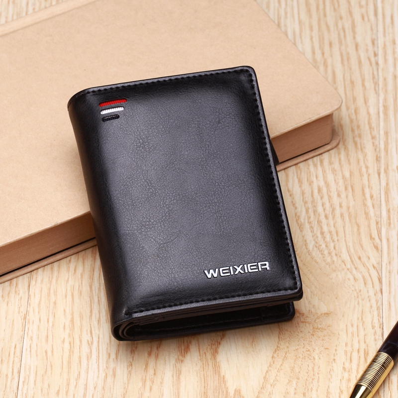 LABER LEE Short Wallet Men Pu Leather Zipper Money Clip Card Holder ...