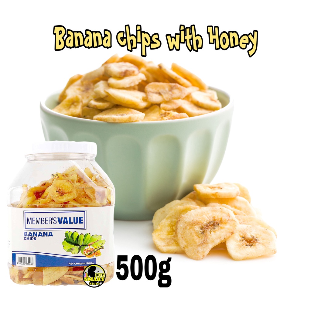 Members Value Banana Chips with Honey 500g Shopee Philippines