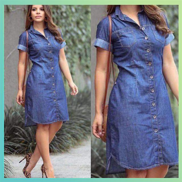 Denim on sale dress shopee